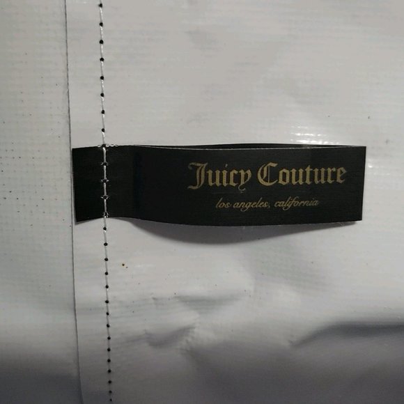 JUICY COUTURE Rare 'Carry Me' Tote Coated PVC & Leather (Black & Blue) - GUC - Picture 10 of 13